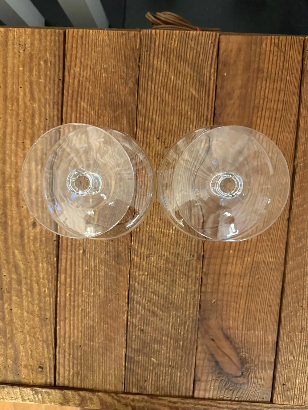 Vintage Optic Clear Glass Stemware Cocktail Glasses